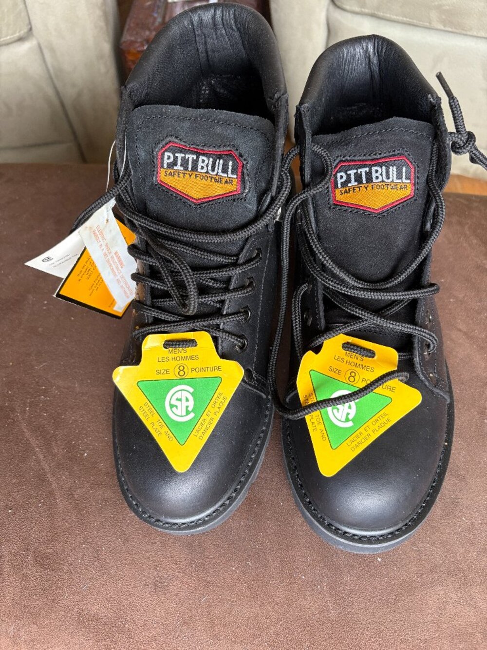 Work Boots Steel Toe Men's Size 8
